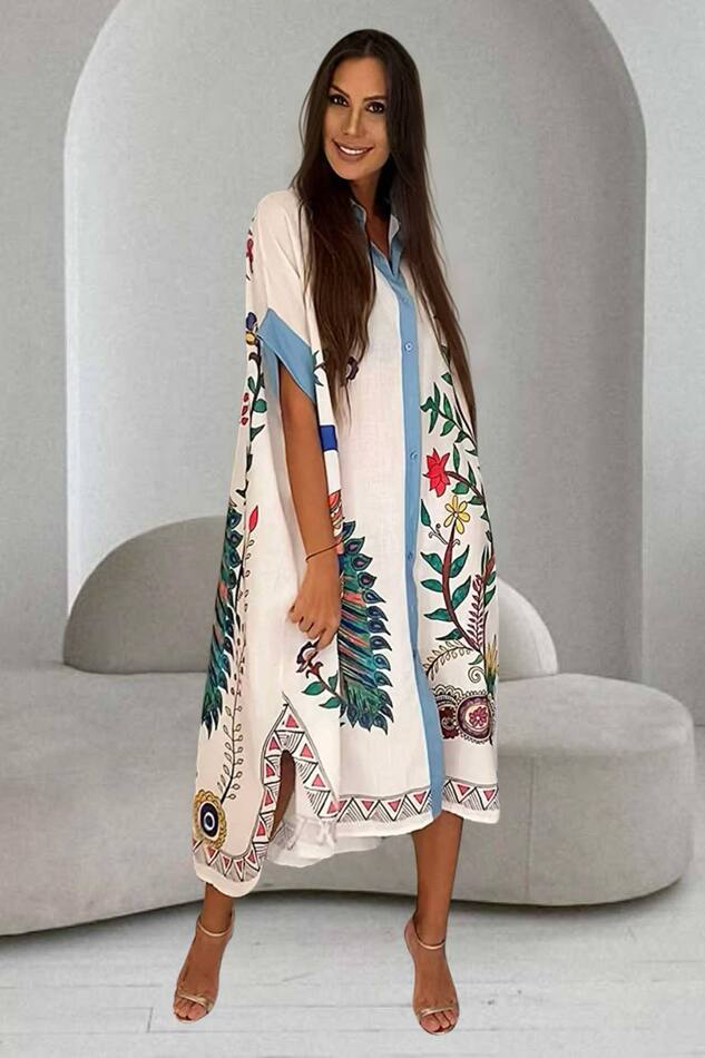 'OLBIA' Robe Paon