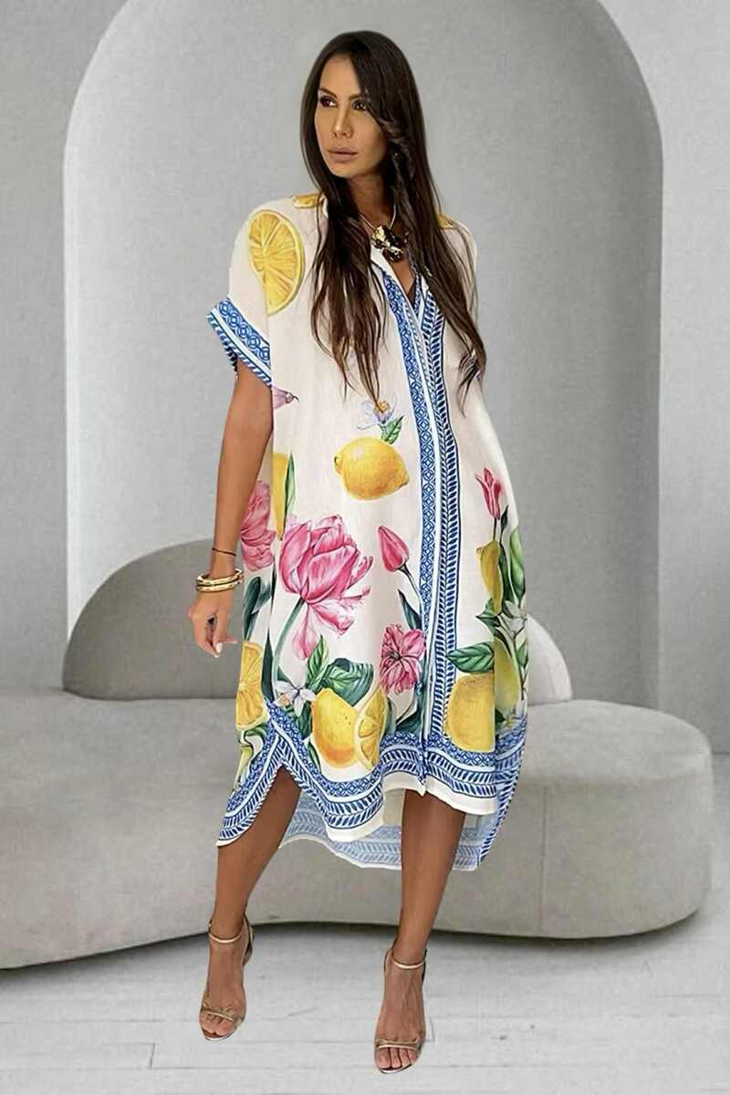 'ANCÔNE' ROBE FLEURS & CITRONS