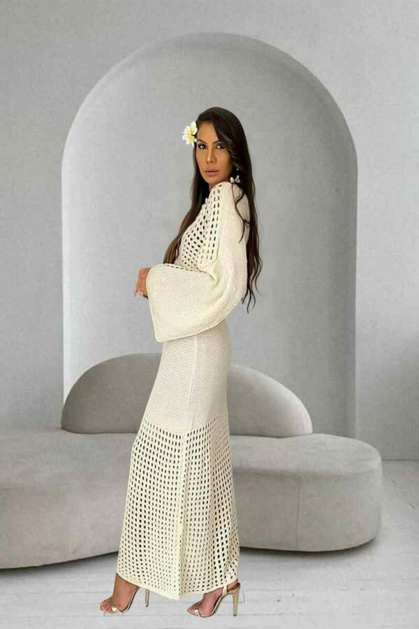 'LOUXOR' ROBE MAILLE CRÈME – Image 4