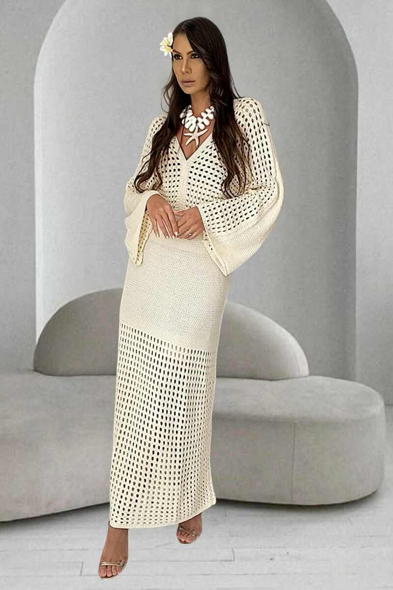 'LOUXOR' ROBE MAILLE CRÈME