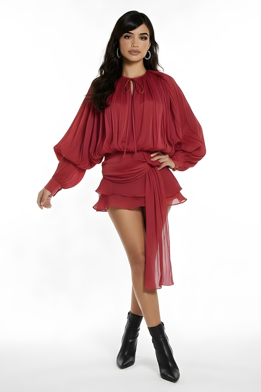 'DIADEMA' ROBE ROUGE ULTRA COURTE