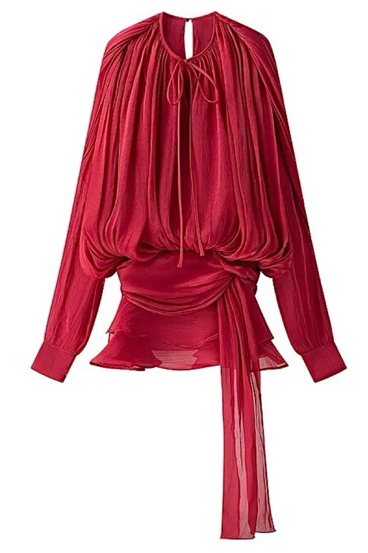 'DIADEMA' ROBE ROUGE ULTRA COURTE – Image 2