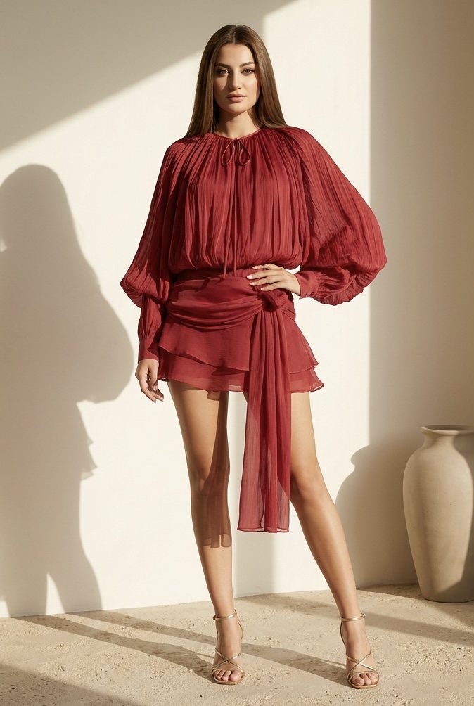 'DIADEMA' ROBE ROUGE ULTRA COURTE