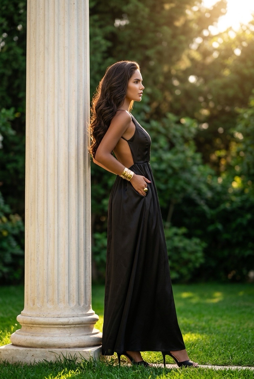 'LIMEIRA' ROBE DOS NU NOIR