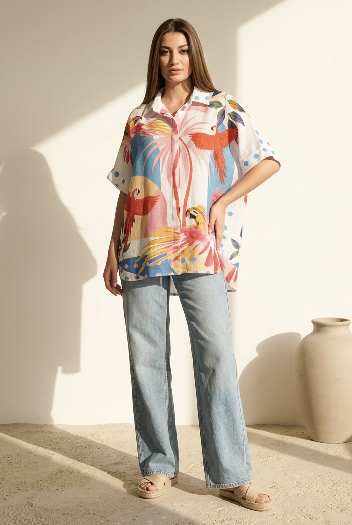 'DÁFNI' CHEMISE TROPICALE