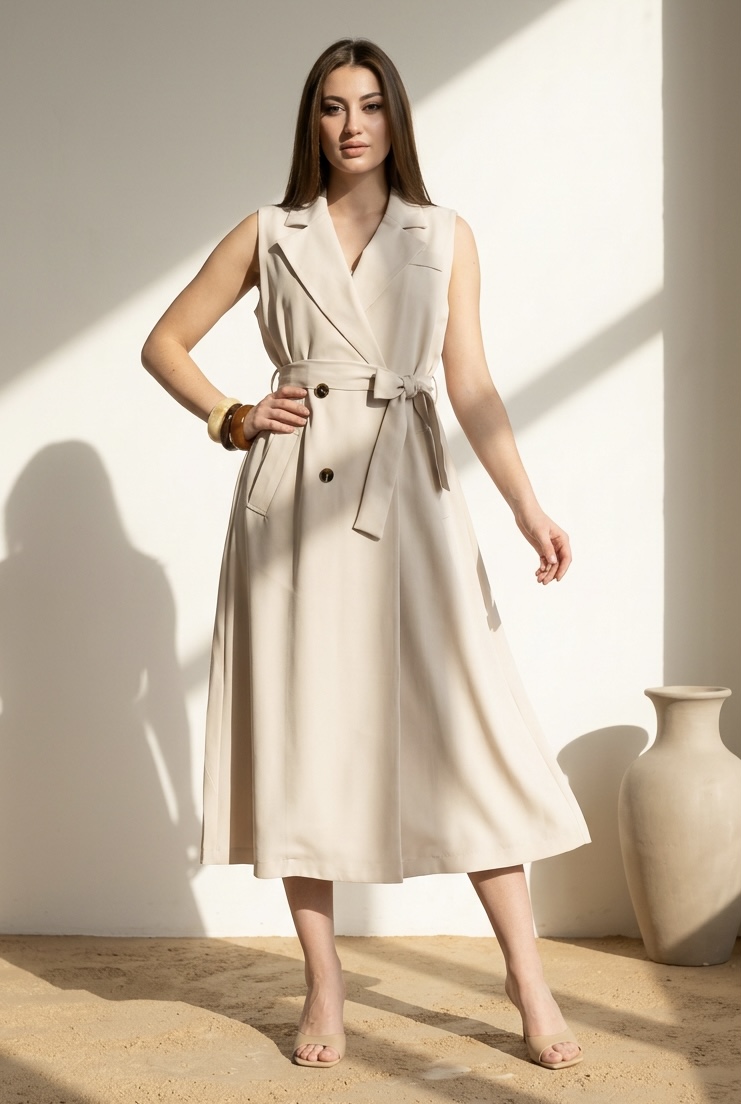 'POLÍCHNI' ROBE BEIGE