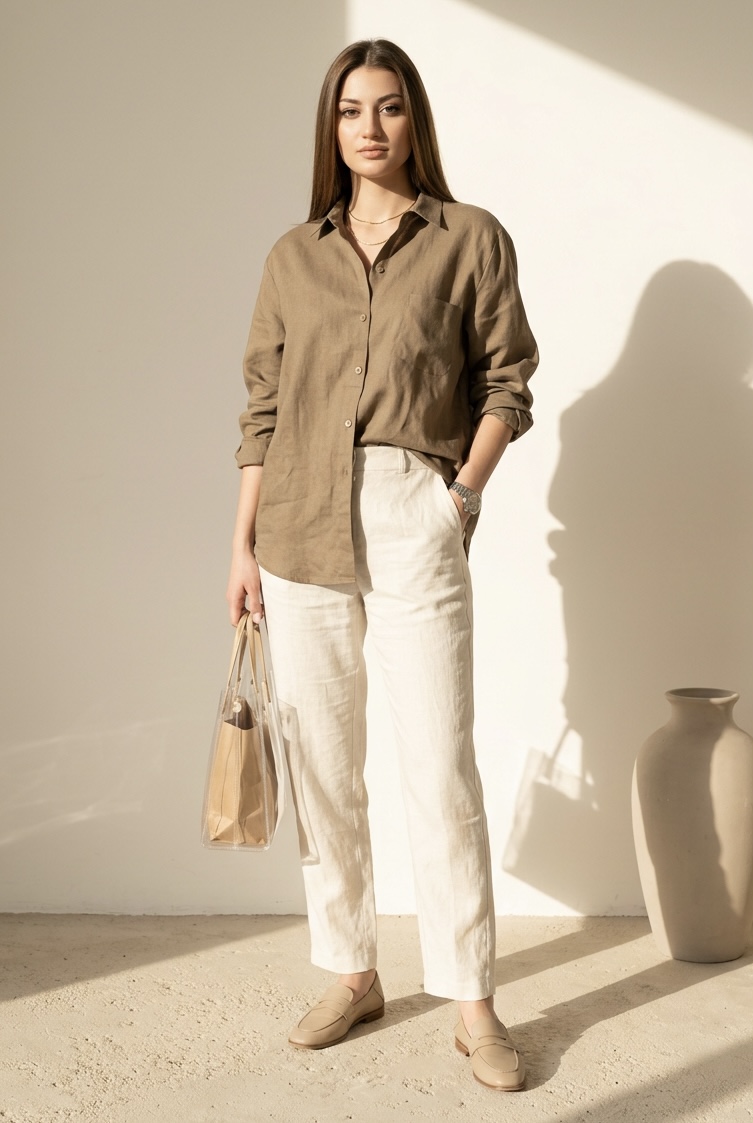 'PYRGOS' CHEMISE MARRON