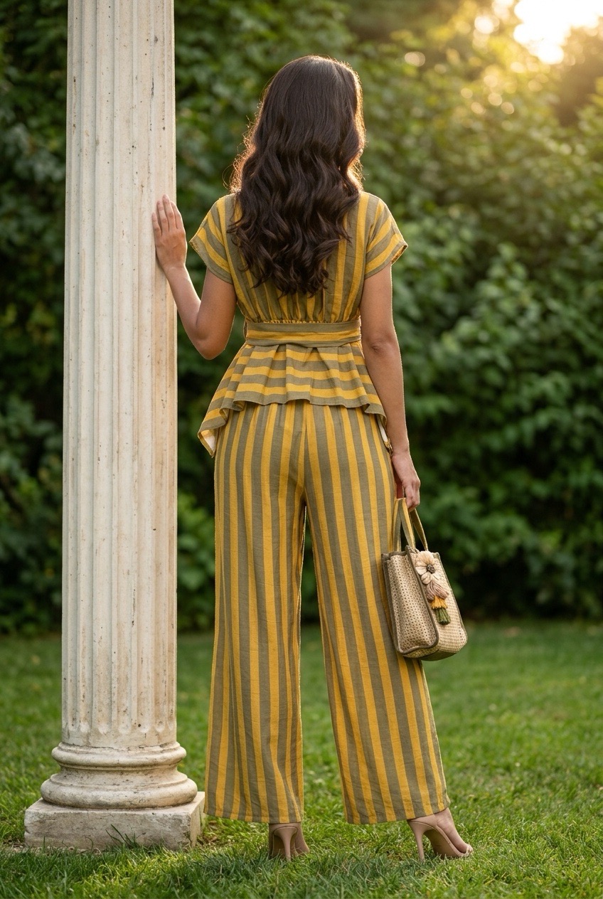 'CASORIA' ENSEMBLE OLIVE & MOUTARDE – Image 3