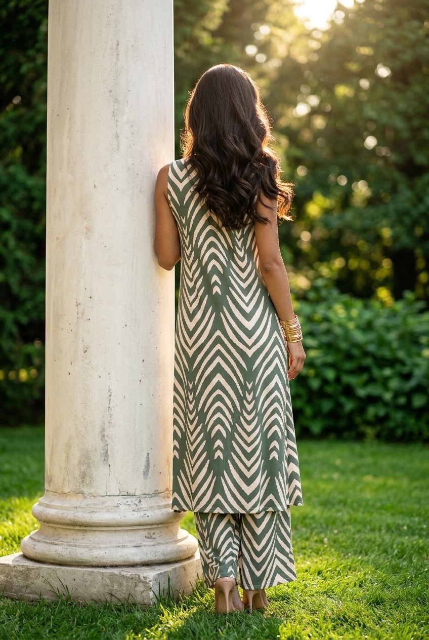 'OLBIA' ENSEMBLE VERT & BEIGE – Image 3