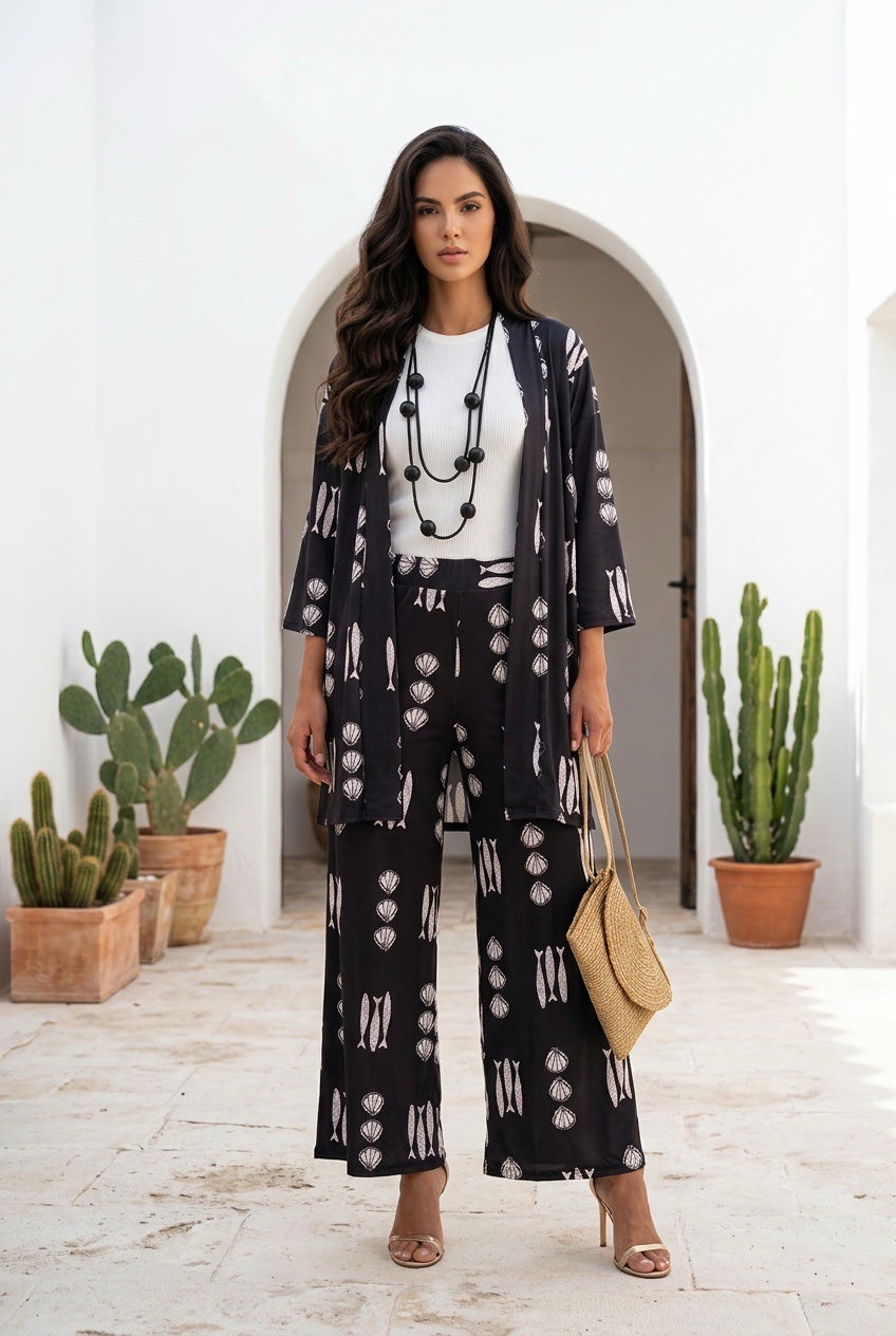 'KOMOTINÍ' VESTE & PANTALON NOIR