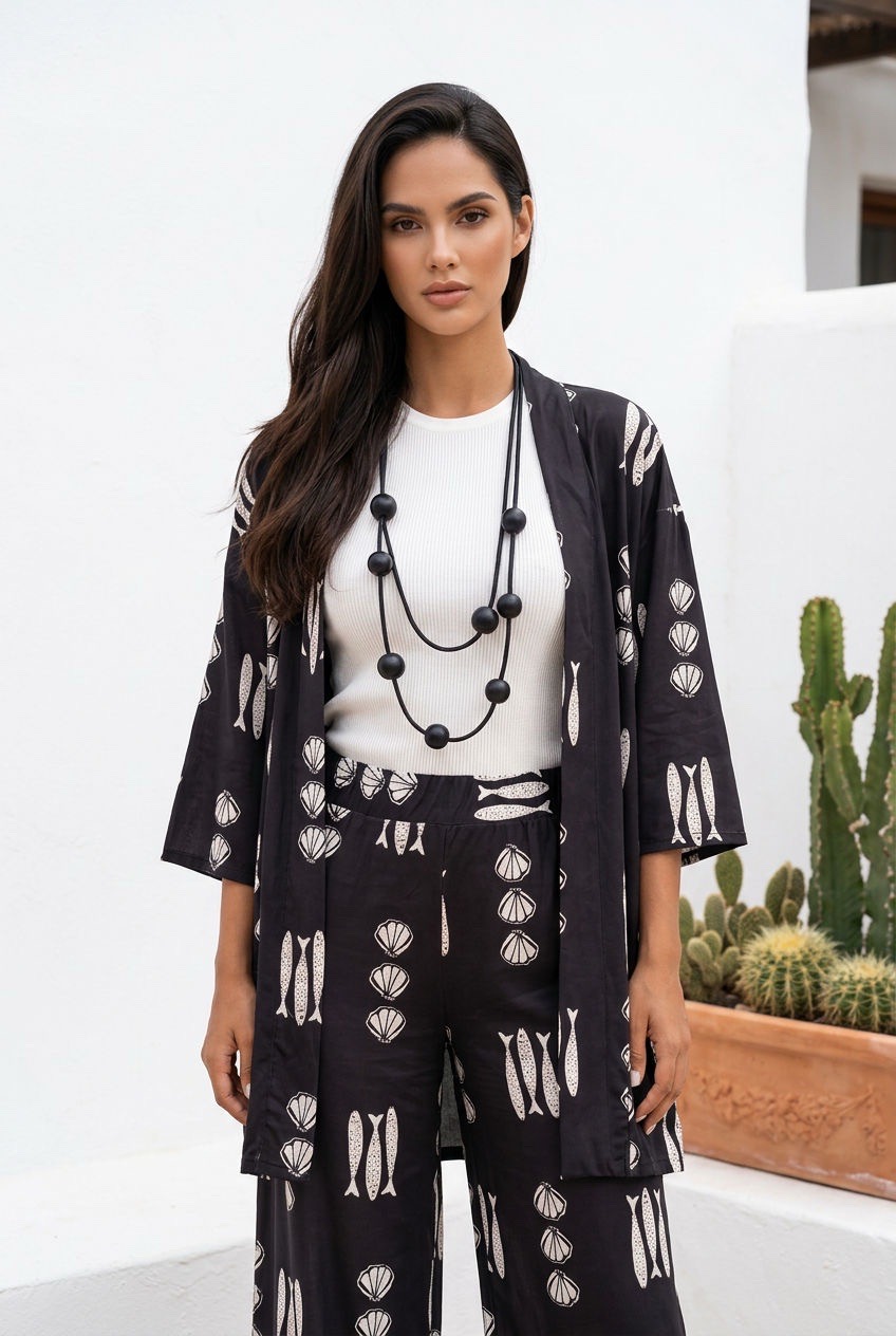 'KOMOTINÍ' VESTE & PANTALON NOIR – Image 2