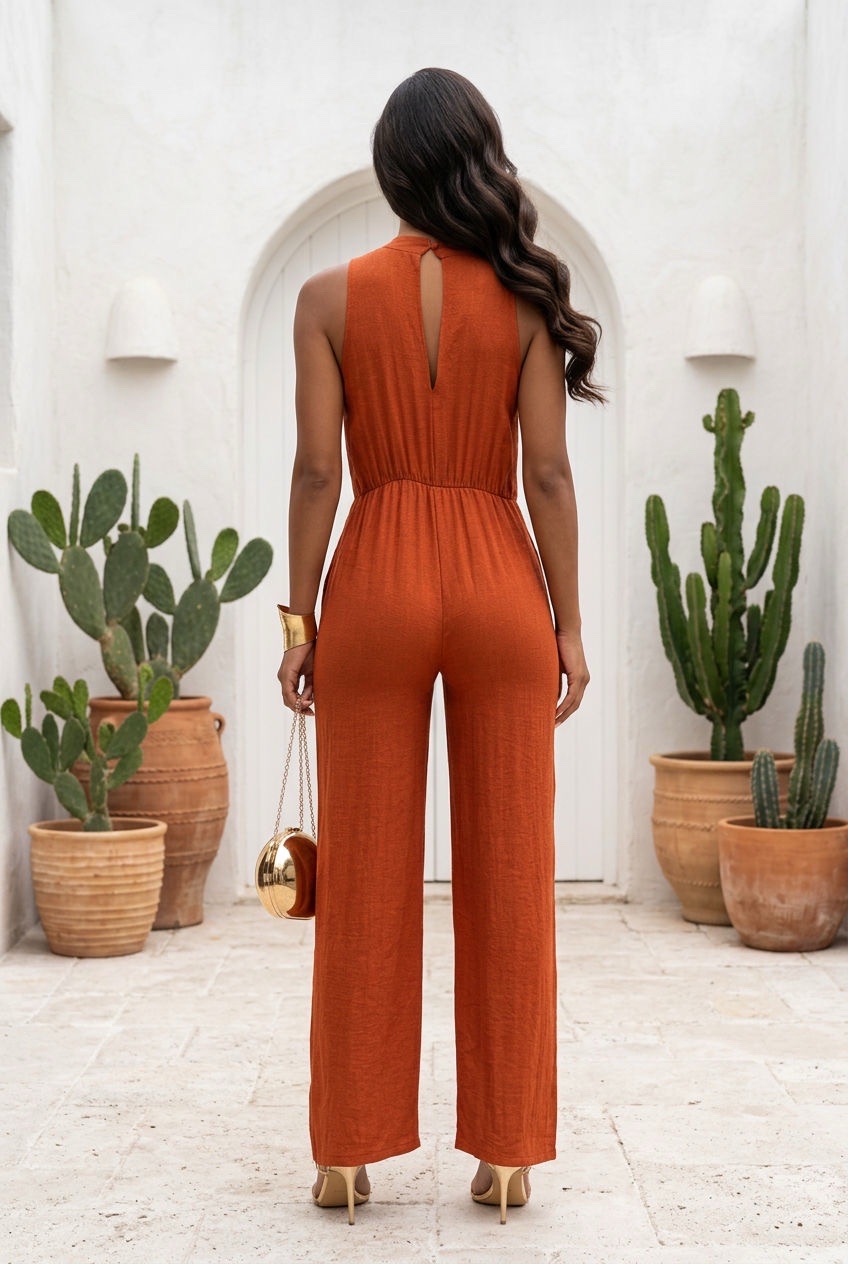 'VARVÁRA' COMBINAISON ORANGE 100% COTON – Image 4