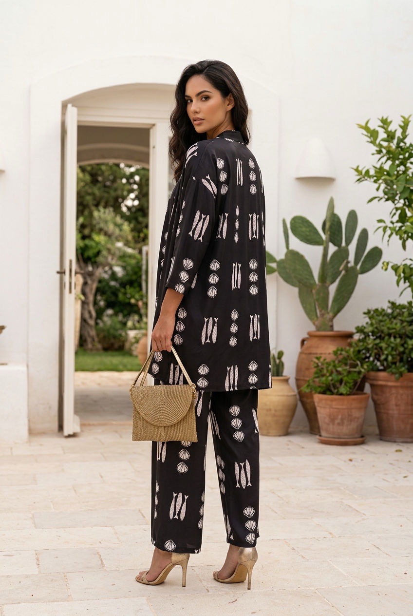 'KOMOTINÍ' VESTE & PANTALON NOIR – Image 3